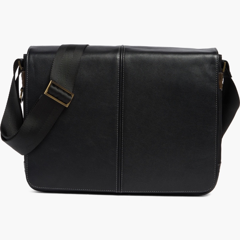 Boconi Black Leather Messenger Bag